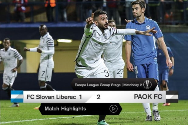 Στιγμιότυπα από τον αγώνα Σλόβαν Λίμπερετς-ΠΑΟΚ (ΒΙΝΤΕΟ)
