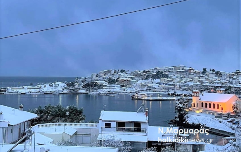 Χιόνισε στη Χαλκιδική (ΦΩΤΟ)