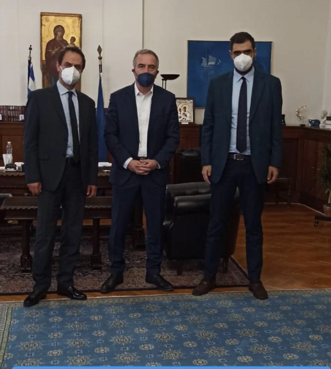 Συνάντηση Παύλου Μαρινάκη με Σταύρο Καλαφάτη&nbsp;