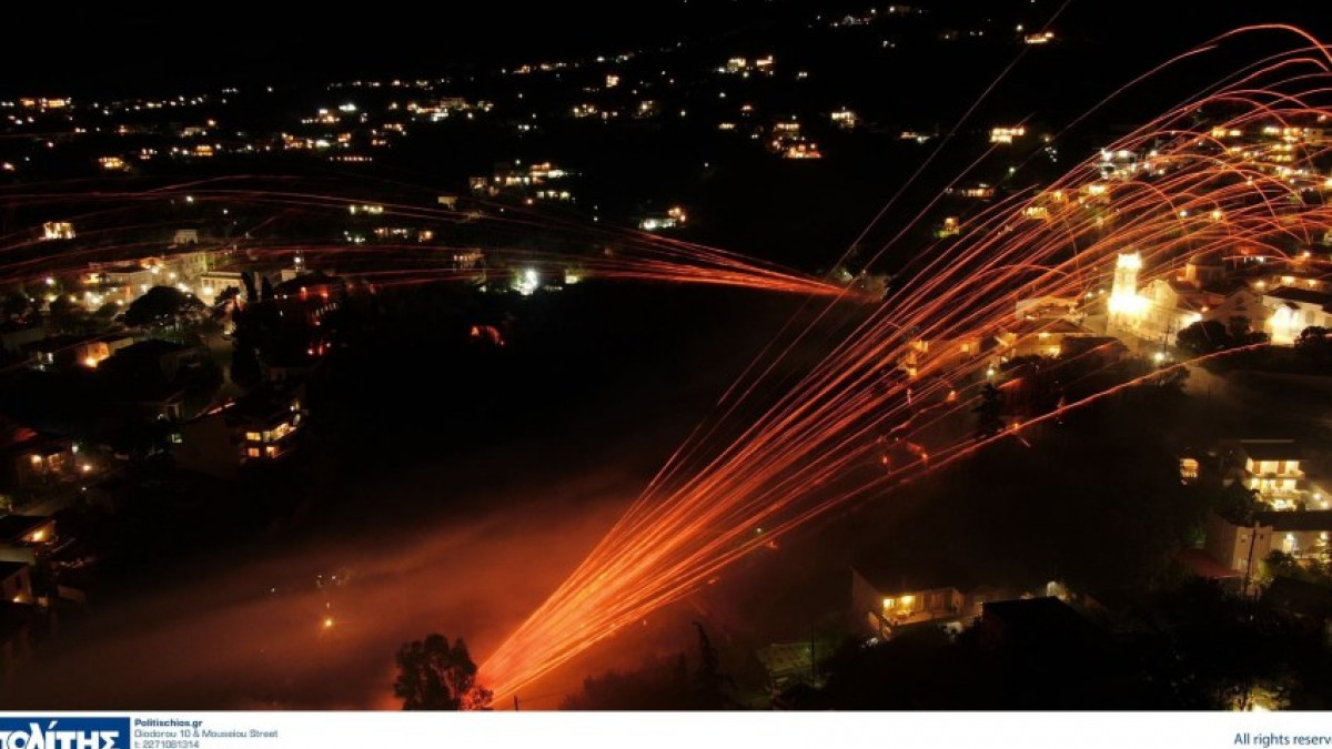 Χίος: Εντυπωσιακές εικόνες από τον ρουκετοπόλεμο στο Βροντάδο (BINTEO)