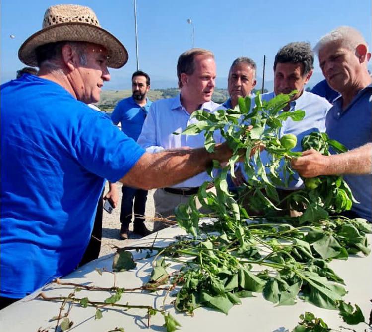 Στις πληγείσες από τη θεομηνία περιοχές των Σερρών ο Κ. Καραμανλής