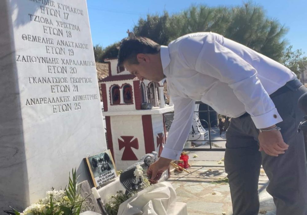 Τέμπη: Στο μνημείο για τα «αετόπουλα» ο Σαουλίδης