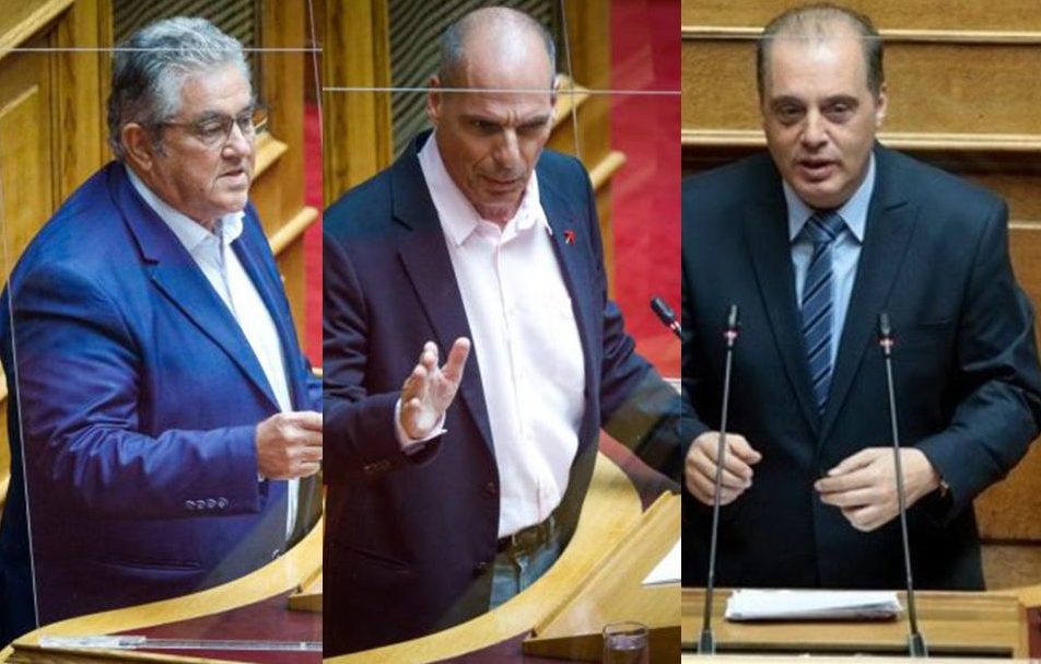 «Πυρ» ομαδόν από την αντιπολίτευση στην κυβέρνηση: Οι τοποθετήσεις Κουτσούμπα, Βελόπουλου, Βαρουφάκη