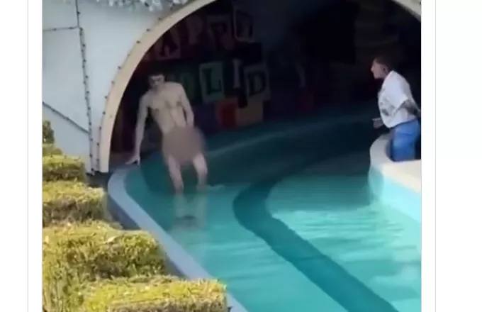 Άνδρας βούτηξε γυμνός σε ποταμάκι της Disneyland και συνελήφθη