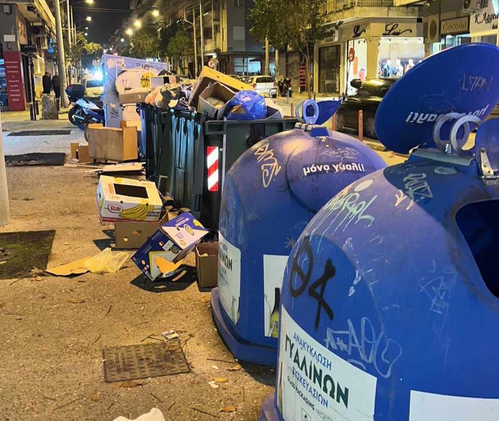 Θεσσαλονίκη: Ξεχειλισμένοι κάδοι και αφόρητη δυσοσμία στο πάρκο Μπότσαρη