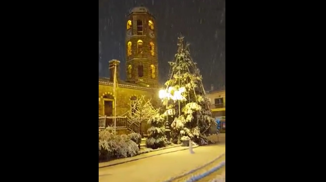 Έντονη χιονόπτωση στη Χαλκιδική (ΦΩΤΟ+Video)