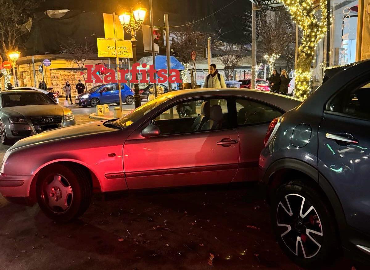 Θεσσαλονίκη: Πάρκαρε «διαγώνια» και έκλεισε όλο τον δρόμο (ΦΩΤΟ)