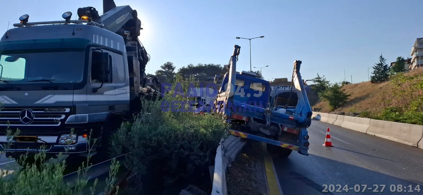 Θεσσαλονίκη: Τροχαίο ατύχημα με φορτηγό στον περιφερειακό - Αυξημένη η κίνηση στο σημείο