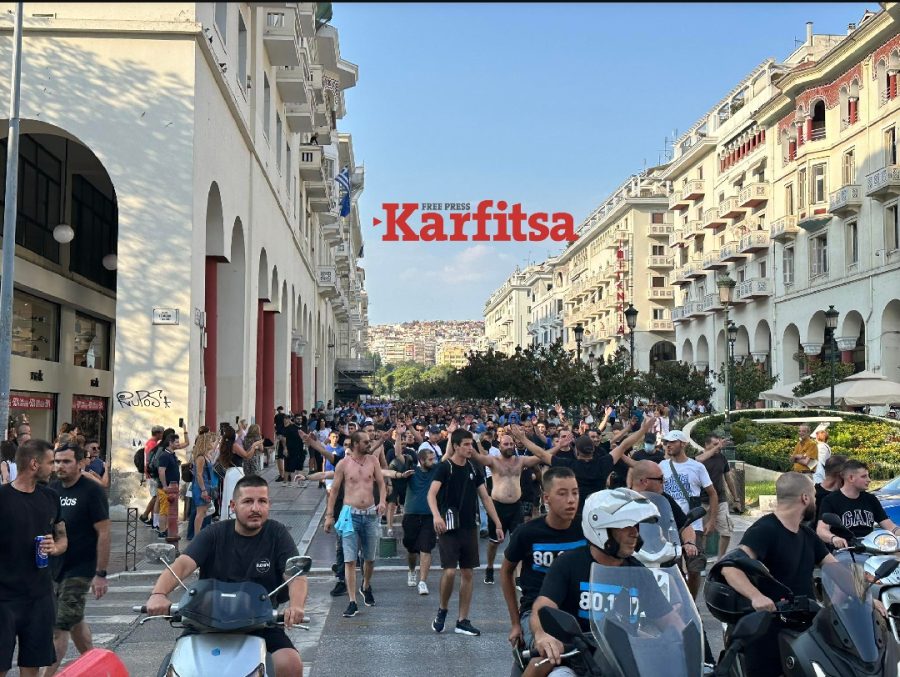 «Βούλιαξε» από φιλάθλους του Ηρακλή το κέντρο της Θεσσαλονίκης (ΦΩΤΟ+Video)