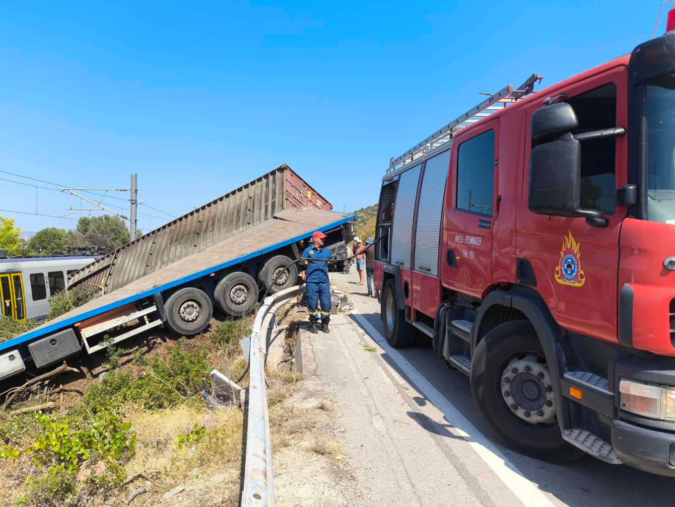 Αυλίδα: Συνελήφθη ο οδηγός του φορτηγού που προκάλεσε το τροχαίο με το τρένο στην Αυλίδα