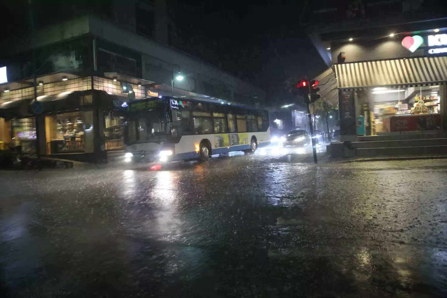 Κακοκαιρία – Θεσσαλία: Πλημμυρισμένοι δρόμοι και πεσμένα δέντρα – 55 κλήσεις δέχτηκε η Πυροσβεστική