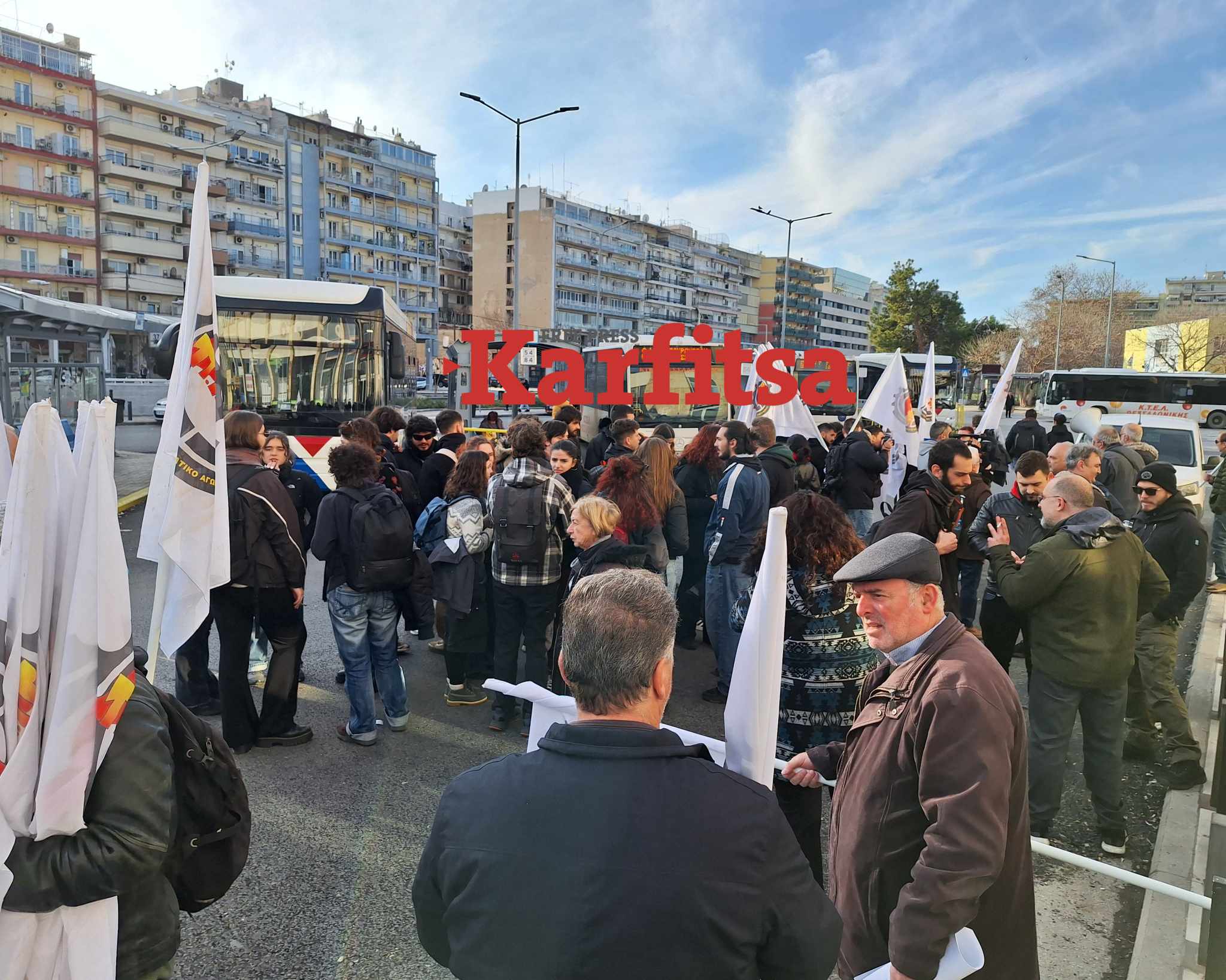 Θεσσαλονίκη: Διαμαρτυρία για απολύσεις εργαζομένων στις αστικές συγκοινωνίες «λόγω συνδικαλιστικής δράσης» - «Πρακτικές άλλων εποχών» (ΦΩΤΟ+Video)