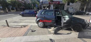 Σύγκρουση οχημάτων σε κεντρικό σημείο της Θεσσαλονίκης (ΦΩΤΟ)