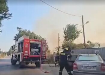 Φωτιά πίσω απ το διαβαλκανικό όρια Επανωμής (Video)