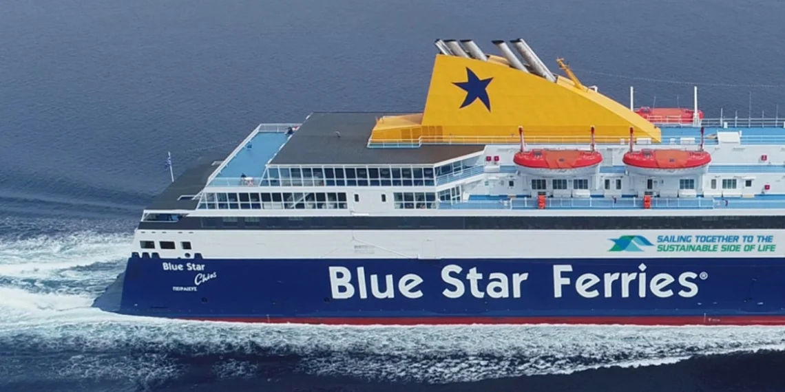 Βλάβη στον καταπέλτη του Blue Star Χίος κατά τον κατάπλου στο Ηράκλειο