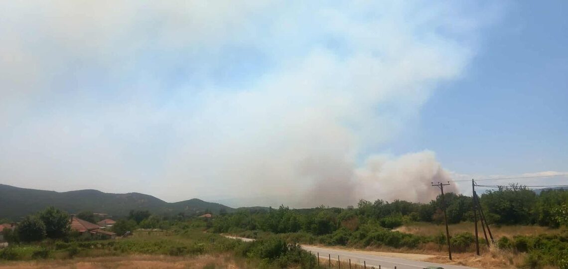 Φωτιά στη λίμνη Δοϊράνη μήνυμα στους κατοίκους για εκκένωση