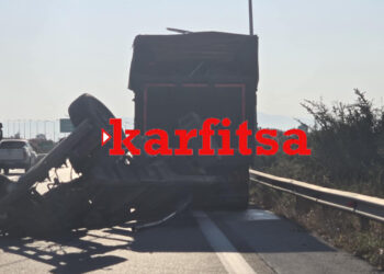 Τροχαίο με νταλίκα και Ι.Χ. στην εθνική οδό Θεσσαλονίκης-Αθηνών (ΦΩΤΟ)