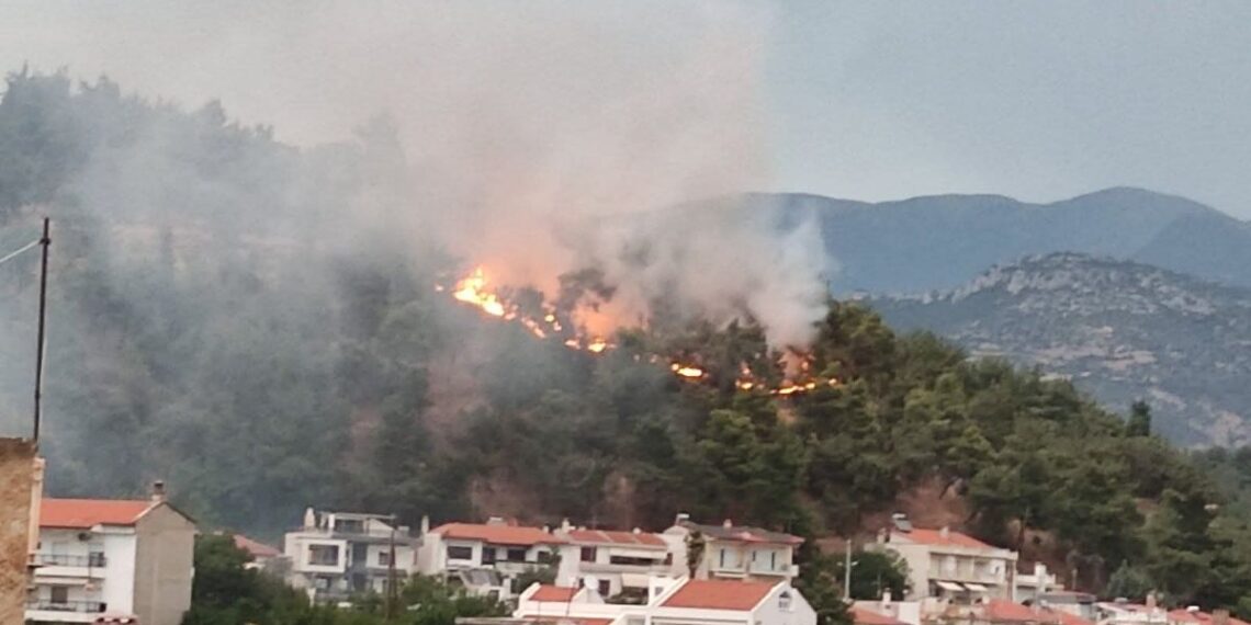 Σέρρες: Φωτιά στον Λόφο Κουλά
