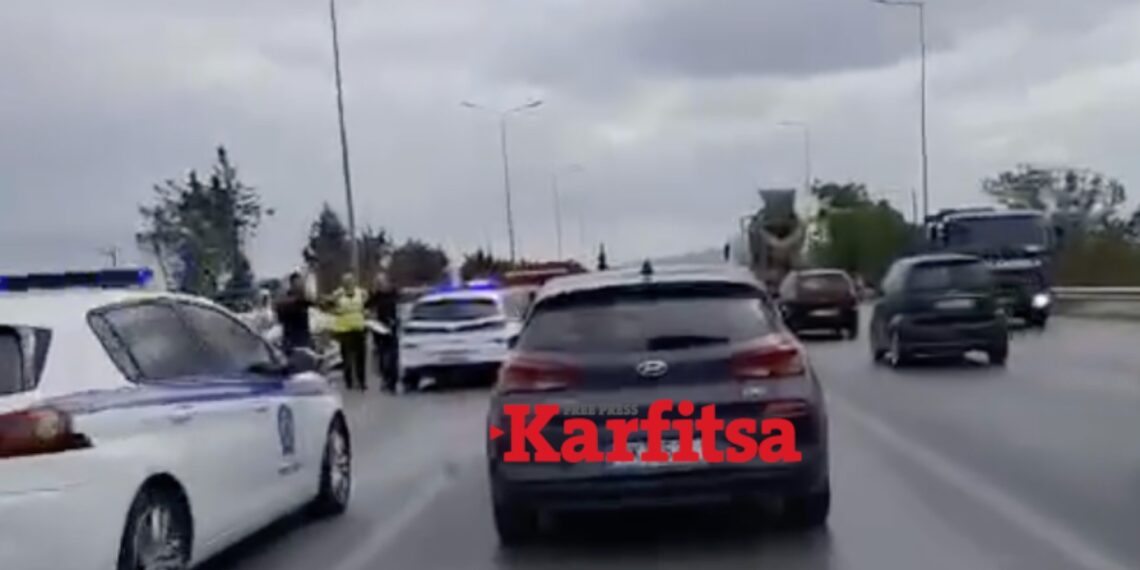 Καραμπόλα 5 οχημάτων με δύο τραυματίες στην Ε.Ο Θεσσαλονίκης – Μουδανίων (video)