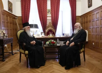 Στον Αρχιεπίσκοπο Ιερώνυμο ο νέος ηγούμενος της Μονής του Σινά Συμεών