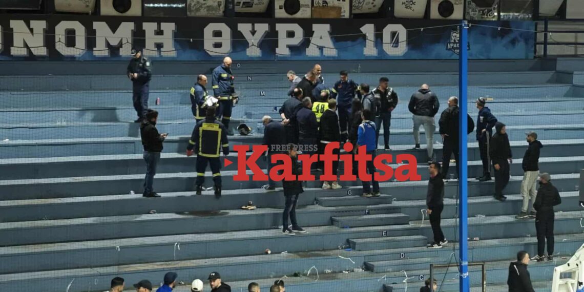 Θεσσαλονίκη: Κατέρρευσε ξύλινη κερκίδα στον αγώνα του Ηρακλή (ΦΩΤΟ)