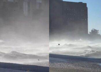 «Θεομηνία» στον Θερμαϊκό: «Κόβουν» την ανάσα οι εικόνες (Video)