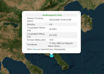 Ισχυρός σεισμός 4,9 Ρίχτερ στο Άγιο Όρος – Αισθητός και στη Θεσσαλονίκη