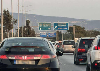 Νυχτερινή διαγράμμιση στην ΕΟ Θεσσαλονίκης–Μουδανιών