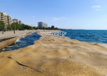 Θεσσαλονίκη: Ο Θερμαϊκός «θολώνει» ξανά από φυτοπλαγκτό στη Νέα Παραλία (photo+video)