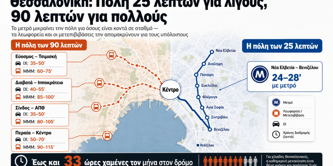Θεσσαλονίκη: Πόλη 25 λεπτών για λίγους, 90 λεπτών για πολλούς