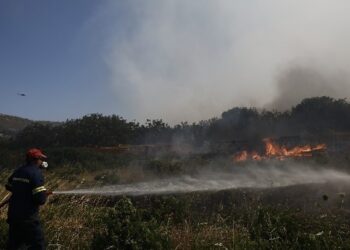 Δύο φωτιές σε χαμηλή βλάστηση στα Κουφάλια Θεσσαλονίκης