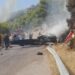 Σύγκρουση πυροσβεστικών ελικοπτέρων στην Ψάθα: Δύο ελαφρά τραυματίες και δύο χωρίς τις αισθήσεις τους (ΦΩΤΟ)